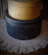 Load image into Gallery viewer, Primitive Distressed Aged Grungy Nesting Pantry Boxes~Farmhouse Rustic Stacking Kitchen Boxes~Black~Mustard~Cream~Grungy Pantry Labels