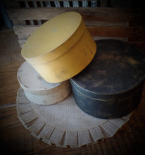 Load image into Gallery viewer, Primitive Distressed Aged Grungy Nesting Pantry Boxes~Farmhouse Rustic Stacking Kitchen Boxes~Black~Mustard~Cream~Grungy Pantry Labels