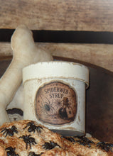 Load image into Gallery viewer, Primitive Rustic Farmhouse Faux "Spider Chip" Cookies~Halloween Bowl Fillers~Lightly Cinnamon Scented~Spooky Table Decor~Spider Syrup Box~