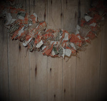 Load image into Gallery viewer, Farmhouse Autumn Burlap Lighted Rag Garland