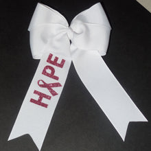 Load image into Gallery viewer, Breast Cancer Awareness Boutique Glitter Bow~Hope~Pink~White!
