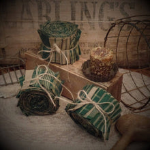 Load image into Gallery viewer, Homespun Jelly Roll~Forest Collection~Primitives~Primitive~Farmhouse~Raggy~Wreaths~Accents~Quilts~Samplers~Bundles~Rustic
