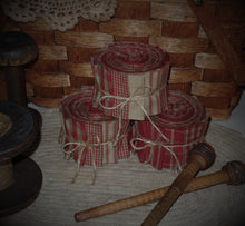 Load image into Gallery viewer, Homespun Jelly Roll~Barn Red Collection~Primitives~Primitive~Farmhouse~Raggy~Wreaths~Accents~Quilts~Samplers~Bundles~Rustic
