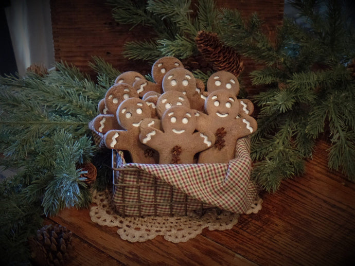 Primitive Rustic Farmhouse Faux Gingerbread Men Cookies~Christmas Tiered Tray Bowl Fillers~Christmas Ornies Decor~Christmas Tree Tucks~