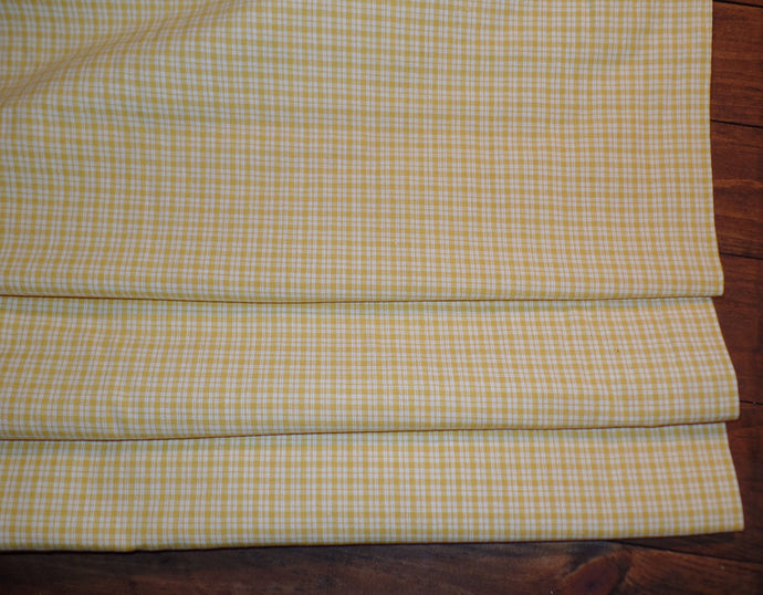 Homespun Cotton Fabric~Sunshine Yellow Mini Plaid~Rustic Farmhouse Primitive~Rag Quilting~Wreaths~Bows~Swags~Garland~Cut Fabric by the Yard~