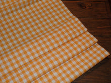 Load image into Gallery viewer, Homespun Cotton Fabric~Melon Orange Mini Buffalo Check~Rustic Farmhouse Primitive~Rag Quilting~Wreath~Bow~Swag~Garland~Cut Fabric by Yard~
