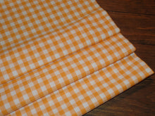 Load image into Gallery viewer, Homespun Cotton Fabric~Melon Orange Mini Buffalo Check~Rustic Farmhouse Primitive~Rag Quilting~Wreath~Bow~Swag~Garland~Cut Fabric by Yard~
