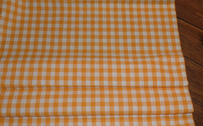 Homespun Cotton Fabric~Melon Orange Mini Buffalo Check~Rustic Farmhouse Primitive~Rag Quilting~Wreath~Bow~Swag~Garland~Cut Fabric by Yard~