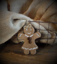 Load image into Gallery viewer, Primitive Rustic Farmhouse Faux Gingerbread Boy &amp; Girl Set~Cookies~Christmas Tiered Tray Bowl Fillers~Christmas Ornies~Christmas Tree Tucks~
