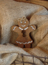 Load image into Gallery viewer, Primitive Rustic Farmhouse Faux Gingerbread &quot;Girl&quot; Cookie~Christmas Tiered Tray Bowl Fillers~Christmas Ornies Decor~Christmas Tree Tucks~
