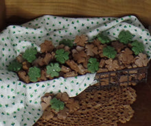 Load image into Gallery viewer, Primitive Rustic Farmhouse St. Patrick&#39;s Day Cinnamon Sparkle Shamrocks~Tiered Tray Bowl Fillers~Sparkle Cinnamon Salt Dough Primitive
