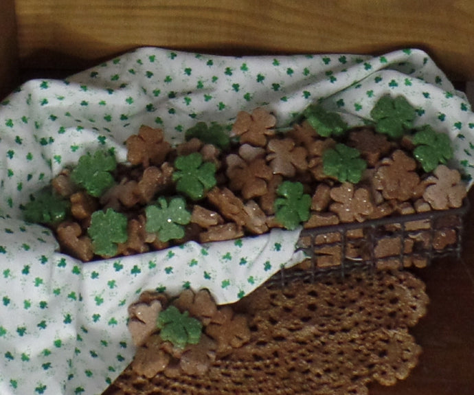 Primitive Rustic Farmhouse St. Patrick's Day Cinnamon Sparkle Shamrocks~BUNDLE~Tiered Tray Bowl Filler~Sparkle Cinnamon Salt Dough Primitive