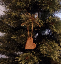 Load image into Gallery viewer, Primitive Rustic Farmhouse Valentine Cinnamon Sparkle Hearts~Ornaments~Tree Hangers~Sparkle Cinnamon Salt Dough Primitive Hearts
