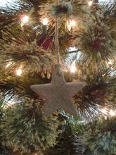 Load image into Gallery viewer, Primitive Rustic Farmhouse 4th of July Cinnamon Sparkle Star Ornaments~Tree Hangers~Sparkle Cinnamon Salt Dough Primitive Stars~Patriotic
