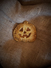 Load image into Gallery viewer, Primitive Rustic Farmhouse Faux Jack o Lantern Cookies~Halloween Pumpkin Bowl Fillers~Pumpkin Filled~Lightly Scented~Halloween Ornies Decor~
