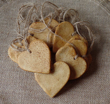 Load image into Gallery viewer, Primitive Rustic Heart Tree Ornaments~Farmhouse Heart Bowl Fillers~Prim Tree Heart Ornaments~Lightly Scented~Valentine Ornies Decor~
