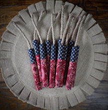 Load image into Gallery viewer, Primitive 4th of July Firecrackers~Farmhouse Americana Bowl Fillers~Rustic &quot;Boom Sticks&quot;~July 4th Tiered Tray Decor~Primitive Summer Decor
