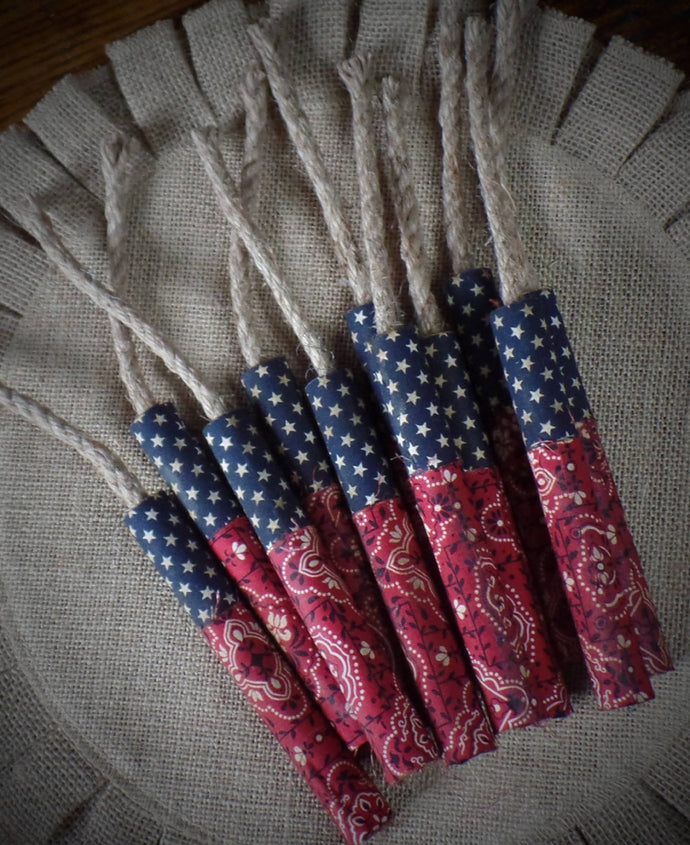 Primitive 4th of July Firecrackers~Farmhouse Americana Bowl Fillers~Rustic 