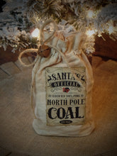 Load image into Gallery viewer, Santa&#39;s North Pole Coal Pouch~ Rustic Prim Farmhouse Christmas Tiered Tray~Grungy Cupboard Tucks~Shelf Sitter~Christmas Ornie~Basket Filler
