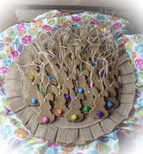 Load image into Gallery viewer, Primitive Rustic Farmhouse Cinnamon Sparkle Bunnies with Bright Puffs~Ornaments~Tree Hangers~Sparkle Cinnamon Salt Dough Primitive Bunnies~
