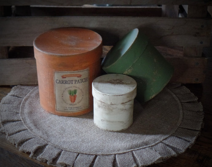 Primitive Easter Distressed Aged Grungy Nesting Pantry Boxes~Farmhouse Rustic Easter Stacking Boxes~Muted Orange~Sage~Cream~Carrot Patch