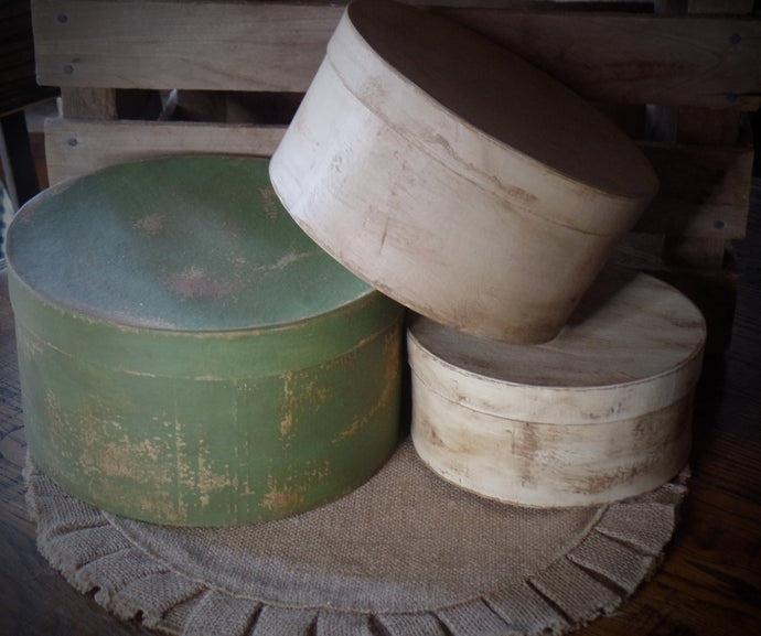 Primitive Distressed Aged Grungy Nesting Pantry Boxes~Farmhouse Rustic Kitchen Stacking Boxes~Warm Sage~Beige~Cream~Farmhouse Bath Storage