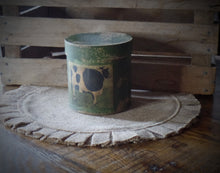 Load image into Gallery viewer, Primitive Distressed Aged Grungy Farm Dairy Cow Pantry Box~Farmhouse Rustic Stacking Box~Deep Muted Pine Green~Aged Grungy Pantry Label~
