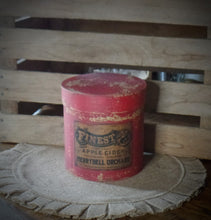 Load image into Gallery viewer, Primitive Distressed Aged Grungy Red Apple Cider Mill Pantry Boxes~Farmhouse Rustic Stacking Boxes~Deep Muted Red~Aged Grungy Pantry Label~
