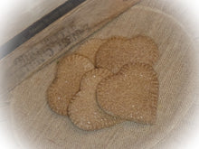 Load image into Gallery viewer, Primitive Rustic Farmhouse Faux Sparkle Heart Cookies~Valentine&#39;s Day Bowl Fillers~Rustic Valentine Tray Decor~Lightly Scented Bowl Fillers
