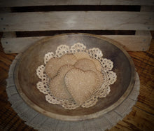 Load image into Gallery viewer, Primitive Rustic Farmhouse Faux Sparkle Heart Cookies~Valentine&#39;s Day Bowl Fillers~Rustic Valentine Tray Decor~Lightly Scented Bowl Fillers
