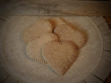 Load image into Gallery viewer, Primitive Rustic Farmhouse Faux Sparkle Heart Cookies~Valentine&#39;s Day Bowl Fillers~Rustic Valentine Tray Decor~Lightly Scented Bowl Fillers
