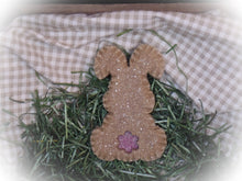 Load image into Gallery viewer, Primitive Rustic Farmhouse Faux Easter Bunny Cookies~Bunny Bowl Fillers~Cinnamon Sparkle Bunnies with Glitter Bums~Cinnamon Salt Dough Bunny
