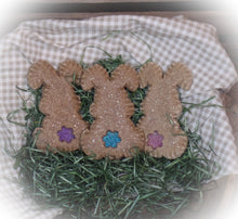 Load image into Gallery viewer, Primitive Rustic Farmhouse Faux Easter Bunny Cookies~Bunny Bowl Fillers~Cinnamon Sparkle Bunnies with Glitter Bums~Cinnamon Salt Dough Bunny
