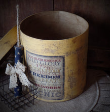 Load image into Gallery viewer, Primitive Distressed Aged Grungy Farmhouse Americana 4th of July Pantry Box~Farmhouse Rustic Patriotic Label~Primitive 4th of July Decor~
