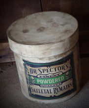 Load image into Gallery viewer, Rustic Farmhouse Aged Grungy Creepy Halloween Pantry Box~Powdered Remains~Aged Apothocary Label~Primitive Halloween Table Decor~Green~Black
