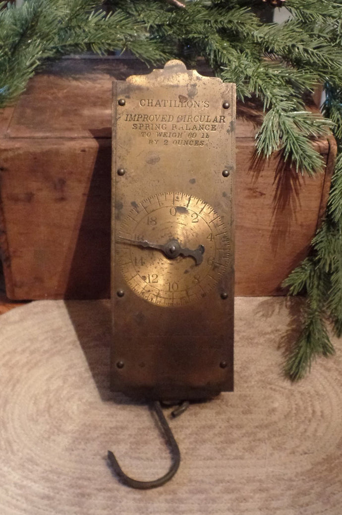 Antique Chattillon Brass Hanging Milk Scale~New York~