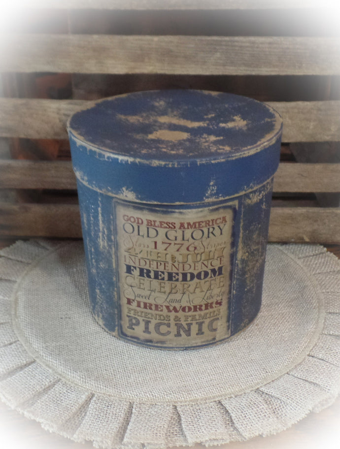 Primitive Distressed Aged Grungy Farmhouse Americana 4th of July Pantry Box~Farmhouse Rustic Patriotic Label~Primitive 4th of July Decor~