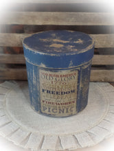 Load image into Gallery viewer, Primitive Distressed Aged Grungy Farmhouse Americana 4th of July Pantry Box~Farmhouse Rustic Patriotic Label~Primitive 4th of July Decor~
