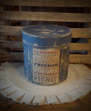 Load image into Gallery viewer, Primitive Distressed Aged Grungy Farmhouse Americana 4th of July Pantry Box~Farmhouse Rustic Patriotic Label~Primitive 4th of July Decor~
