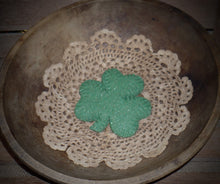 Load image into Gallery viewer, Primitive Rustic Farmhouse Faux Sparkle Shamrock Cookies~St. Patrick&#39;s Day Bowl Fillers~Green Glitter~Cinnamon Salt Dough~Ornies Decor~
