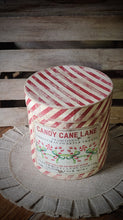 Load image into Gallery viewer, Primitive Distressed Aged Grungy Christmas Nesting Pantry Boxes~Farmhouse Rustic Stacking Boxes~Red Candy Cane Stripe~Green Bows~Peppermint~
