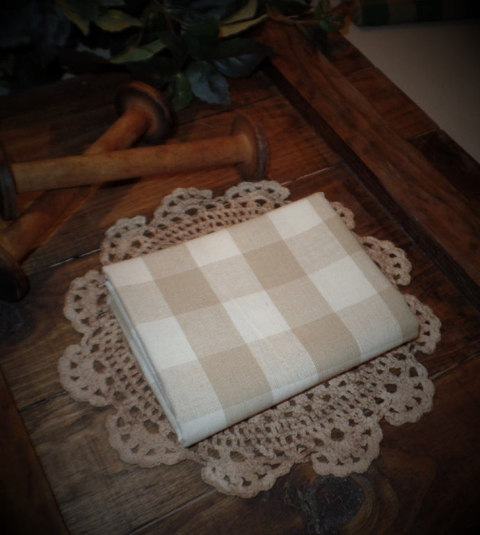 Cream Buffalo Check Homespun Fabric~