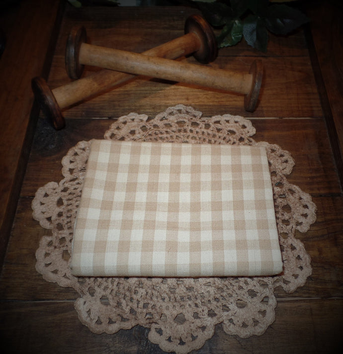 Cream Check Homespun Fabric~