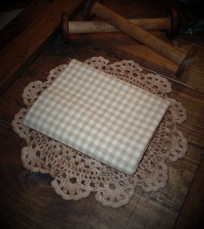 Cream Check Homespun Fabric~