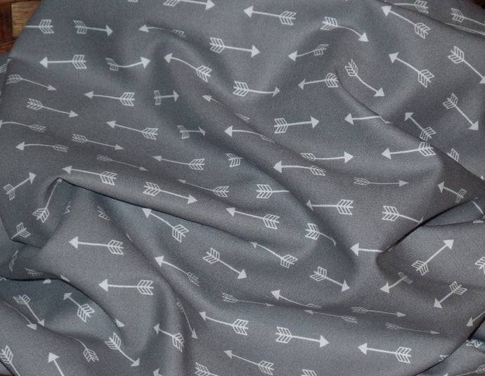 Gray & White Arrow Cotton Fabric