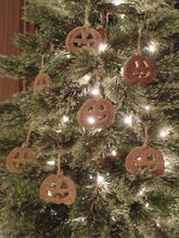 Load image into Gallery viewer, Primitive Rustic Farmhouse Cinnamon Sparkle Jack o Lantern~Salt Dough Ornaments~Tree Hangers~
