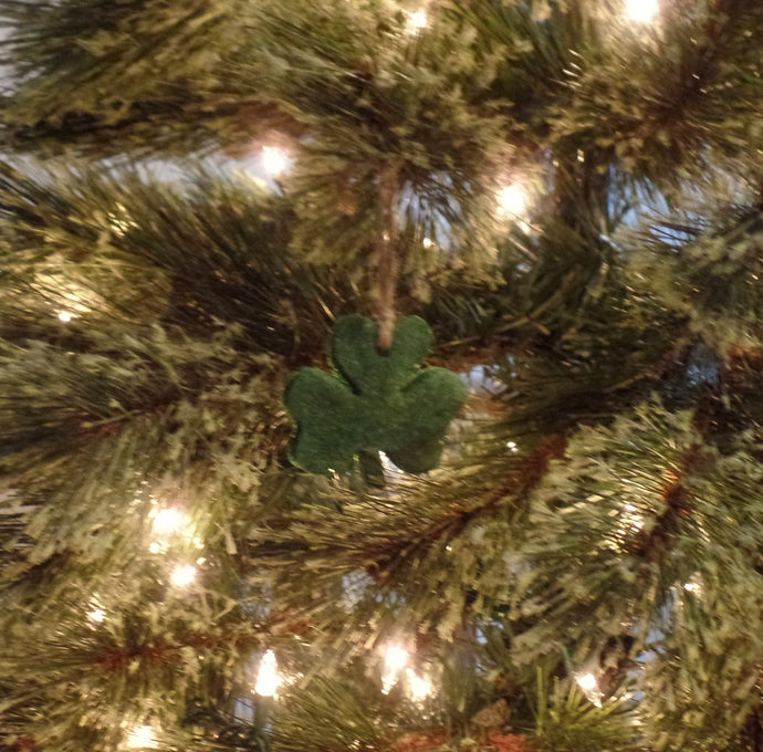 Rustic Sparkle Shamrock Tree Ornaments~