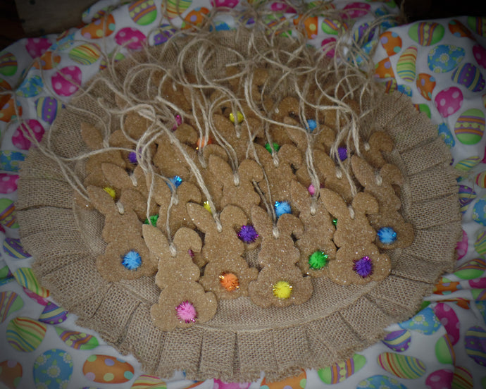 Cinnamon Sparkle Bunnies with Bright Puffs~Ornaments