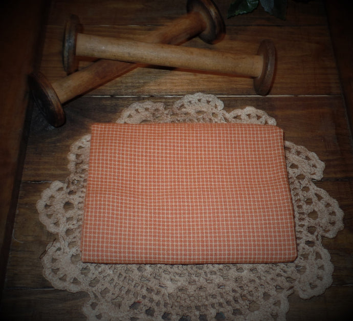 Pumpkin Spice Orange Mini Check Homespun Fabric~