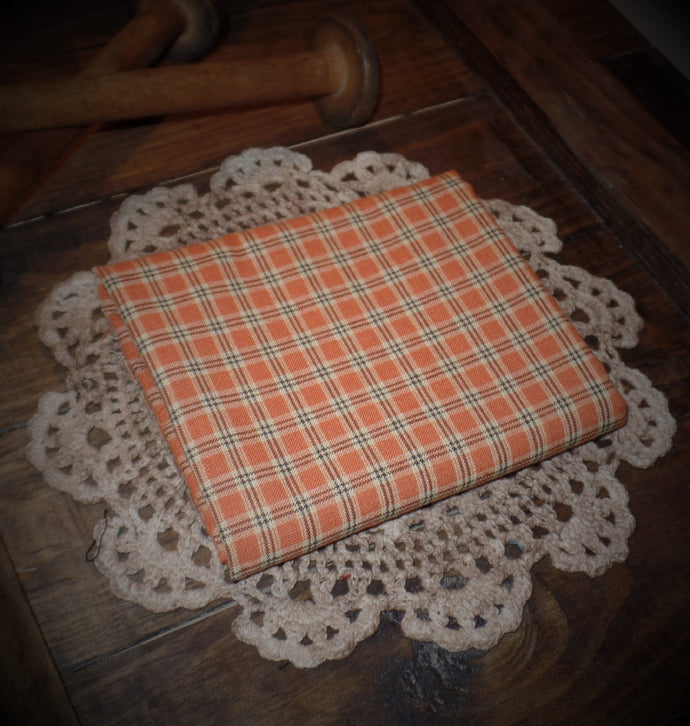 Pumpkin Spice Orange Plaid Homespun Fabric~